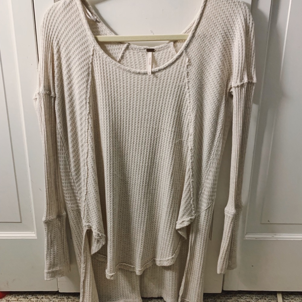 Free people long sleeve waffle knit